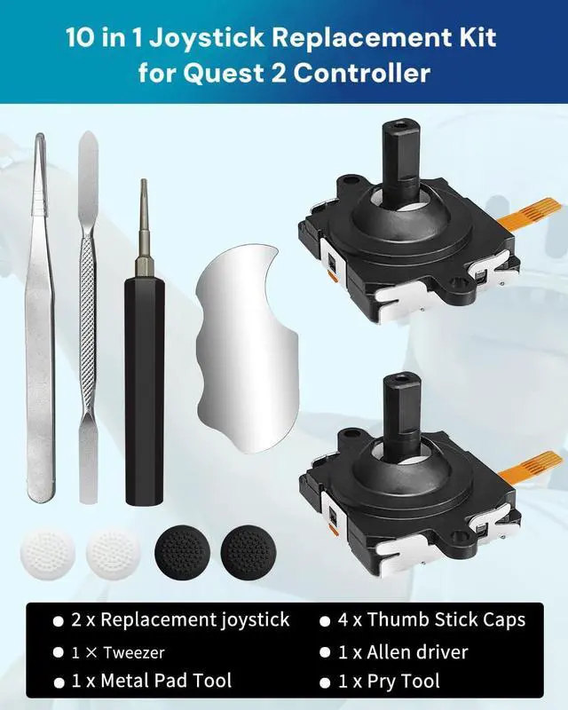 Alt view image 6 of 6 - 11-in-1 Joystick Replacement Kit for Meta Quest 3 Controller