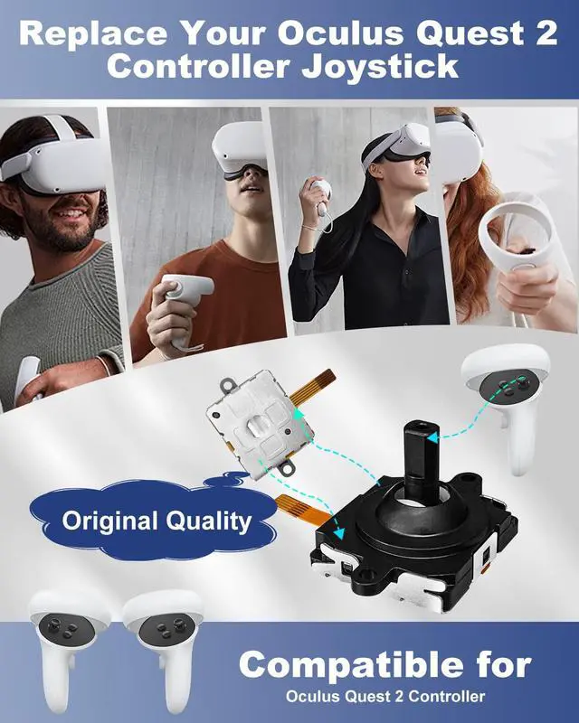 Alt view image 2 of 7 - 13-in-1 Joystick Replacement Repair Kit for Oculus Quest 2 VR Controllers
