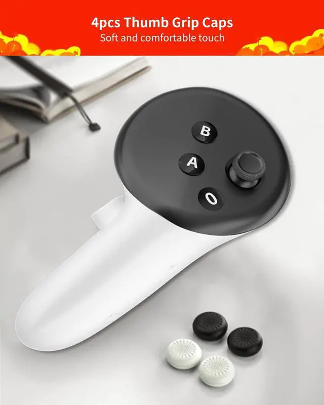 Alt view image 4 of 6 - Joystick Replacement Kit for Meta Quest 3 Controller w/Thumbgrip Caps