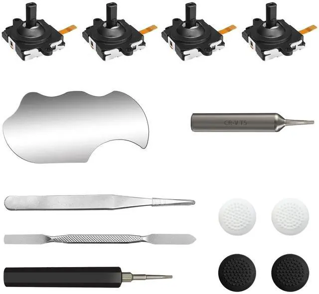 Alt view image 6 of 6 - Joystick Replacement Kit for Meta Quest 3 Controller w/Thumbgrip Caps