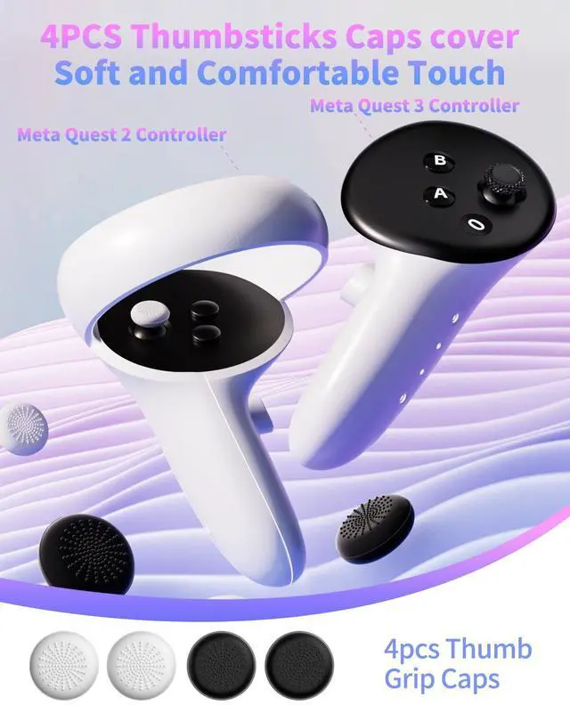 Alt view image 3 of 5 - Replacement Kit for Meta Quest 2 Controller/for Oculus Quest 2 Controller(9 in one),Repair Accessories for Oculus Quest 2 Controller,Includes Thumbsticks, Caps, Triangle Tool, and Pry Bar