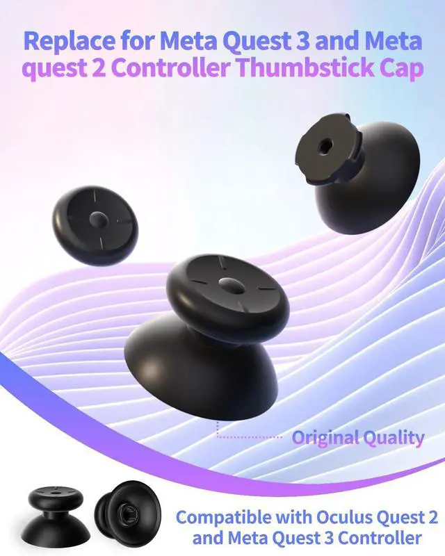 Alt view image 2 of 5 - Replacement Kit for Meta Quest 2 Controller/for Oculus Quest 2 Controller(9 in one),Repair Accessories for Oculus Quest 2 Controller,Includes Thumbsticks, Caps, Triangle Tool, and Pry Bar