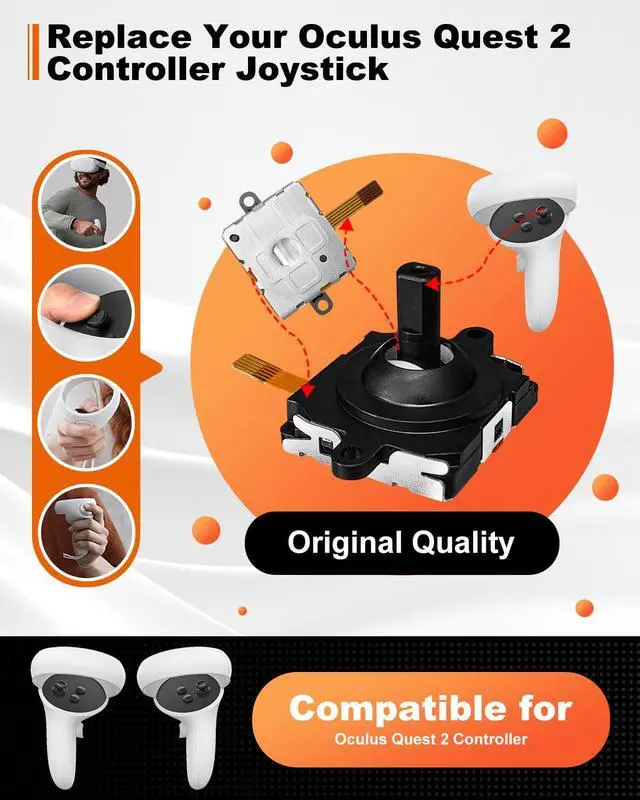 Alt view image 2 of 6 - 11-in-1 Repair Kit for 0culus Quest 2 / Meta Quest 3 Controller Joysticks
