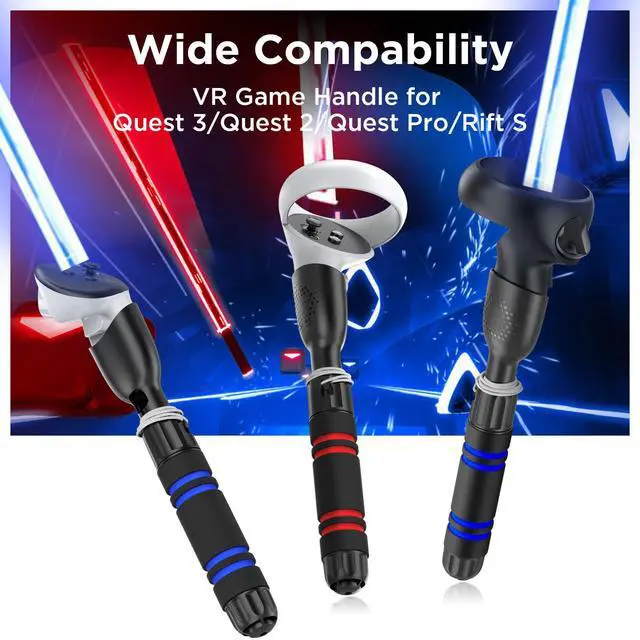 Alt view image 3 of 7 - Gorilla Tag Long Arms Compatible with Meta Quest 3S/ Quest 3/ Oculus Quest 2/ Quest Pro/Rift S Controller, Beat Saber Handle Attachments VR Sticks Dual Extensions Grips for Playing VR Games