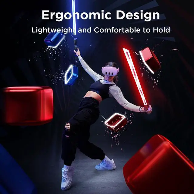 Alt view image 4 of 7 - Gorilla Tag Long Arms Compatible with Meta Quest 3S/ Quest 3/ Oculus Quest 2/ Quest Pro/Rift S Controller, Beat Saber Handle Attachments VR Sticks Dual Extensions Grips for Playing VR Games