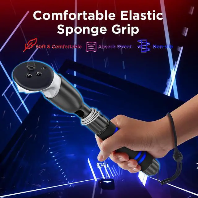Alt view image 5 of 7 - Gorilla Tag Long Arms Compatible with Meta Quest 3S/ Quest 3/ Oculus Quest 2/ Quest Pro/Rift S Controller, Beat Saber Handle Attachments VR Sticks Dual Extensions Grips for Playing VR Games
