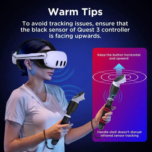 Alt view image 2 of 7 - Gorilla Tag Long Arms Compatible with Meta Quest 3S/ Quest 3/ Oculus Quest 2/ Quest Pro/Rift S Controller, Beat Saber Handle Attachments VR Sticks Dual Extensions Grips for Playing VR Games
