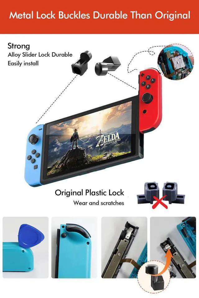 Alt view image 4 of 7 - 48 in One Joy-Con Joystick Replacement Kit, Analog Thumb Stick Repair Parts Compatible with Nintendo Switch, Switch Lite & Switch OLED Joycon, Comes with 4 3D Joysticks, 4 Metal Buckles, 2 Screwdriver