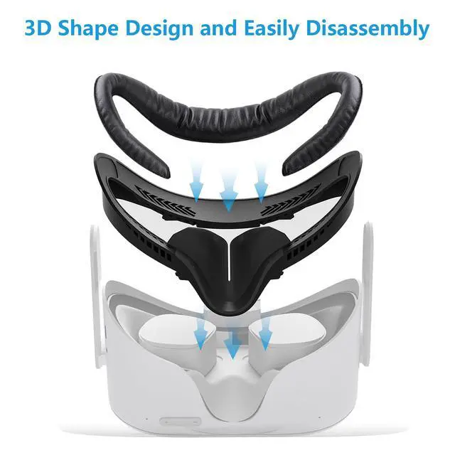 Alt view image 4 of 7 - 2 Pack Face Pad for Oculus Quest 2, Facial Interface & Face Cover Pad, Anti-fogging Sweatproof Face Cushion for VR Meta Quest 2 Accessories Replacement