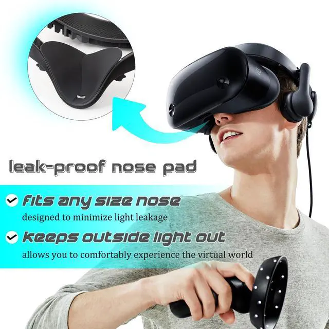 Alt view image 3 of 7 - VR Facial Interface Replacement Kit for Oculus Quest 2, VR Accessories Facial Interface Bracket, Anti-Leakage Nose Pad,Lens Cover,Foam Face Covers for Meta Quest 2