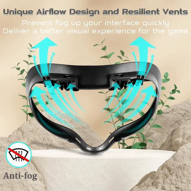 Alt view image 4 of 7 - VR Facial Interface Replacement Kit for Oculus Quest 2, VR Accessories Facial Interface Bracket, Anti-Leakage Nose Pad,Lens Cover,Foam Face Covers for Meta Quest 2