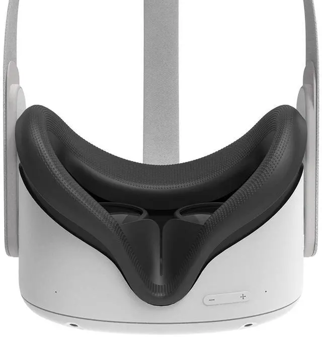Main image of Face Cushion Pad Replacement Compatible with Oculus Quest 2, Silicone Cover, Sweatproof Washable Lightproof Anti-Leakage VR Face Plate Mask Accessories (Black, Only Cover)
