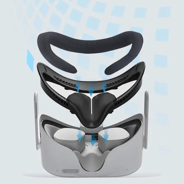 Alt view image 6 of 7 - Compatible with Oculus Quest 2 Face Bracket Replacement,VR Breathable Foam Face Pad Protective for Meta Quest 2,Comfortable Face Cover Cushion VR Accessories