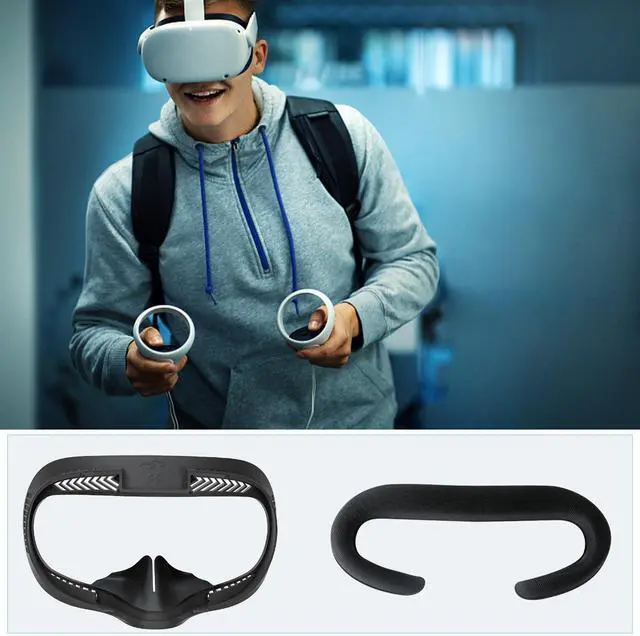 Alt view image 7 of 7 - Compatible with Oculus Quest 2 Face Bracket Replacement,VR Breathable Foam Face Pad Protective for Meta Quest 2,Comfortable Face Cover Cushion VR Accessories