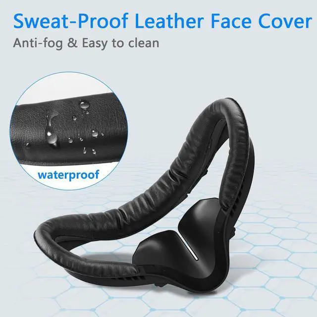 Alt view image 2 of 7 - Compatible with Oculus Quest 2 Face Bracket Replacement,VR PU Leather Face Pad Protective for Meta Quest 2,Sweat-Proof Comfortable Face Cover Cushion VR Accessories