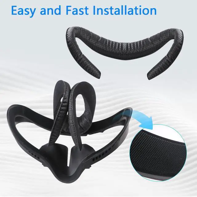 Alt view image 4 of 7 - VR Facial Interface & Face Pad for Oculus Quest 2, VR Face Cover Cushion Replacement Compatible with Quest 2,Breathable Holes Leather Protective VR Accessories