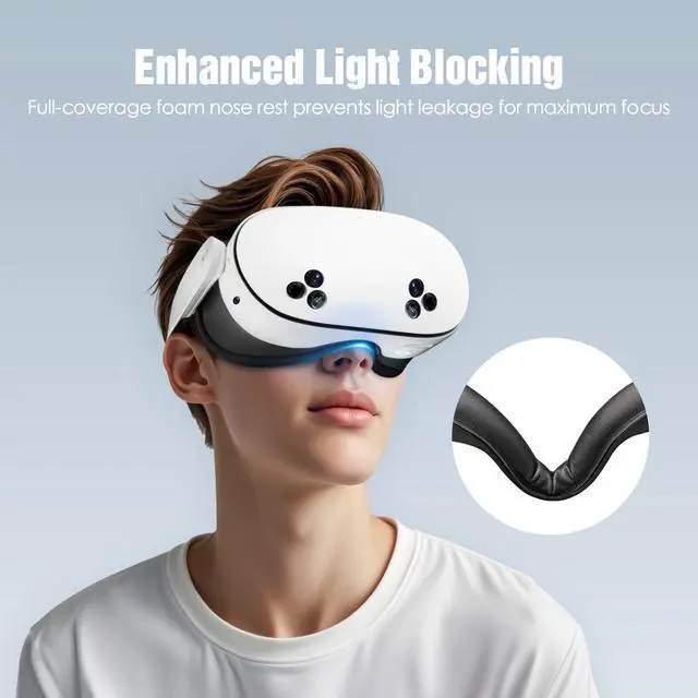 Alt view image 5 of 7 - for Quest 3S Face Pad Cover Facial Interface, Soft PU Face Cushion Pad Compatible with Meta/Oculus Quest 3S Accessories, Fully Integrated Anti-Light Leakage Design (Not Fit Quest 3)