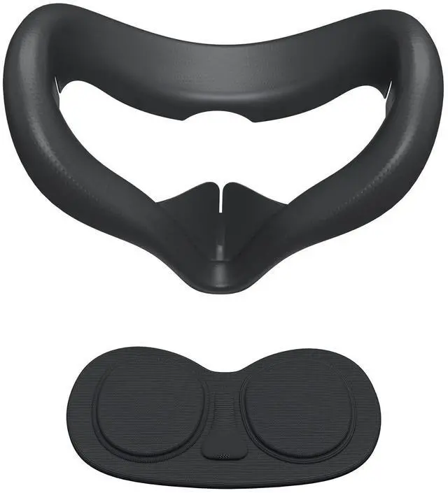Main image of Silicone Face Cover Pad for Oculus/Meta Quest 2 with Lens Protector, Anti-Light Leakage Cleanable Face Pad & Lens Cover Accessories Kit Keep Your VR Headset Sweat-Free (Black)