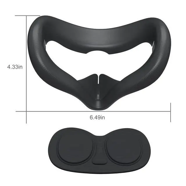 Alt view image 2 of 5 - Silicone Face Cover Pad for Oculus/Meta Quest 2 with Lens Protector, Anti-Light Leakage Cleanable Face Pad & Lens Cover Accessories Kit Keep Your VR Headset Sweat-Free (Black)