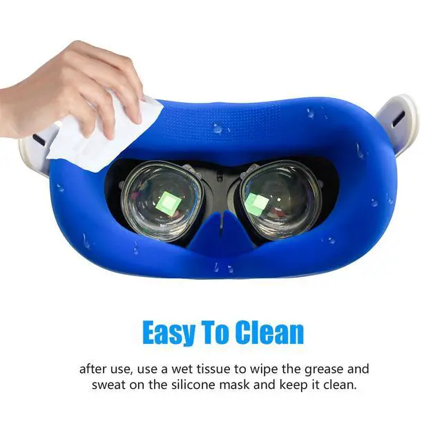Alt view image 2 of 7 - 4Pcs VR Silicone Face Cover for Oculus Quest 2, Light-Thin, Waterproof, Anti-Dirty Replacement Facial Cushion VR Pads Accessories (Black+Red+Gray+Blue)