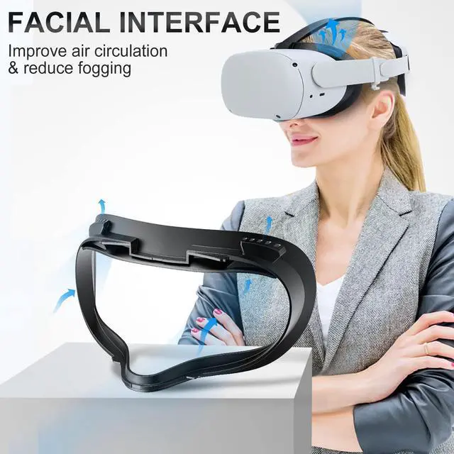 Alt view image 3 of 7 - Face Cover Pad & Lens Cover Compatible with Oculus/Meta Quest 2 Accessories (Black)