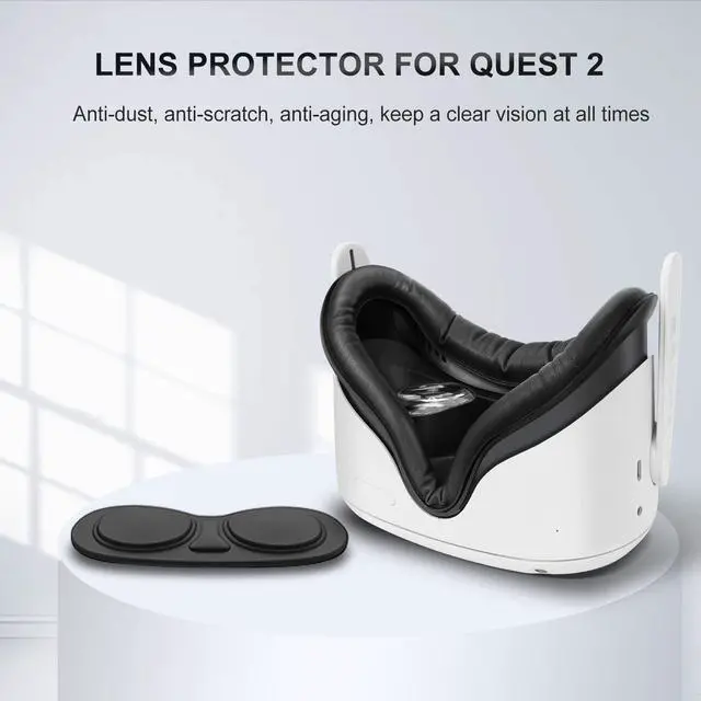 Alt view image 6 of 7 - Face Cover Pad & Lens Cover Compatible with Oculus/Meta Quest 2 Accessories (Black)