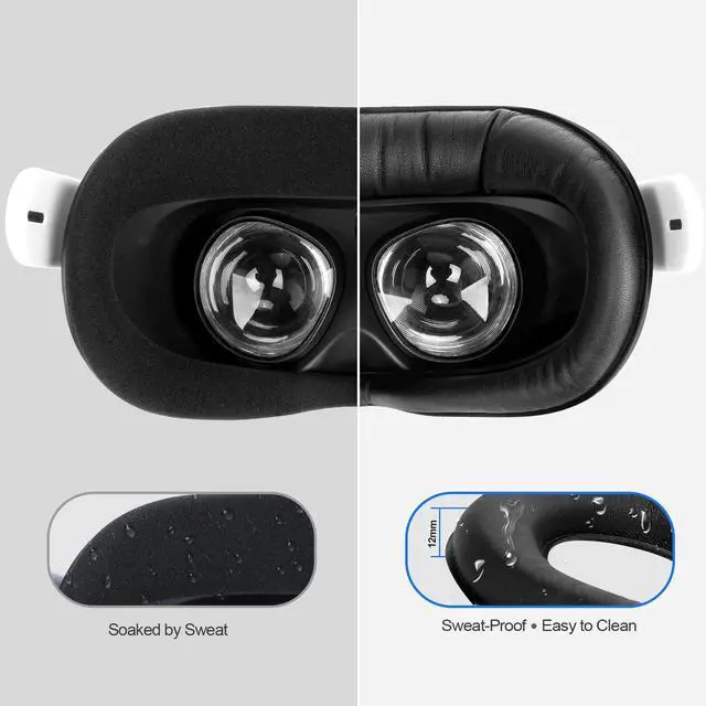 Alt view image 5 of 7 - Face Cover Pad & Lens Cover Compatible with Oculus/Meta Quest 2 Accessories (Black)