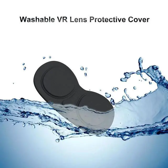 Alt view image 7 of 7 - Face Cover Pad & Lens Cover Compatible with Oculus/Meta Quest 2 Accessories (Black)