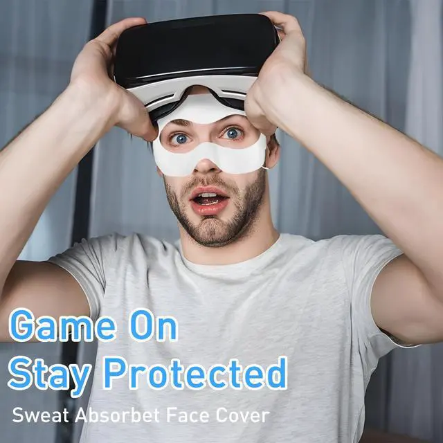 Alt view image 5 of 7 - VR Face Cover Disposable Hygiene VR Face Eyes Mask Pads Facial Interface for Meta VR Devices 3/3S/2, Accessories for Apple Vision Pro (Set 50, White)