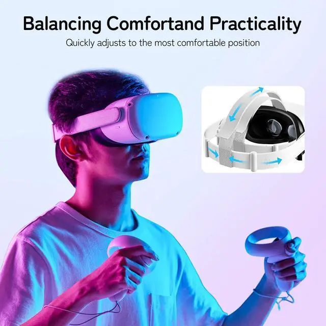 Alt view image 6 of 7 - Original Replacement Head Strap for Meta Oculus Quest 2, Enhanced Comfort and Gaming Immersion VR Accessories Compatible with Oculus/Meta Quest 2 Elite Strap