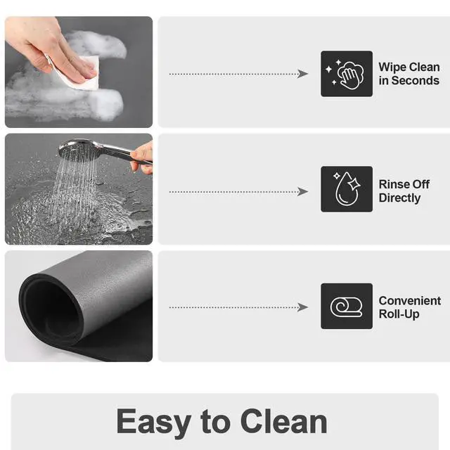 Alt view image 3 of 6 - Dish Drying Mat for Kitchen Counter | Coffee Bar Mat for Countertops | Heat Resistant Drainer Mat with Non-slip Rubber Backed | Hide Stain Kitchen Absorbent Draining Mat | Dark Grey 16"x18"
