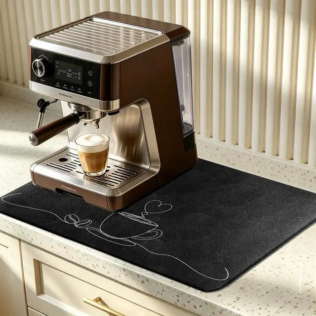 Main image of Coffee Bar Mat Dish Drying Mat for Kitchen Counter Coffee Maker Mat 12"x19"
