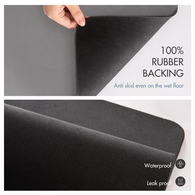 Alt view image 4 of 6 - Drying Mat for Kitchen Countertops, Coffee Mat Hide Stain Rubber Backed Absorbent Dish Drying Mat