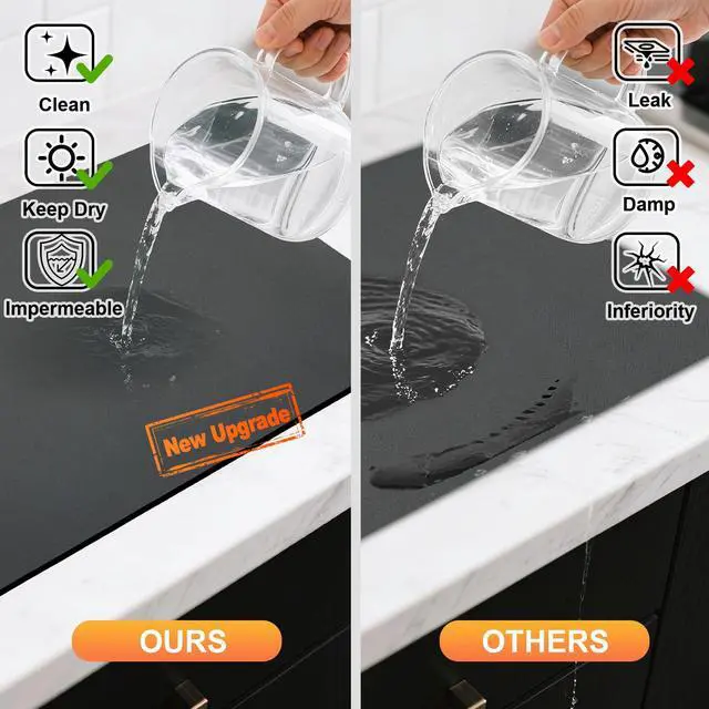 Alt view image 5 of 7 - Dish Drying Mats for Kitchen Counter, Waterproof Coffee Mat for Countertop, Under Sink Mats, Coffee Bar Mat Accessories