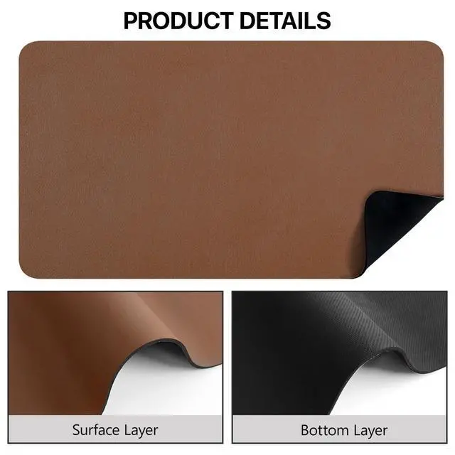 Alt view image 5 of 7 - Dish Drying Mat for Kitchen Counter, Coffee Mat with Non-slip Rubber Backed, Hide Stain Absorbent for Kitchen Counter, Fit Under Coffee Maker, Dish Rack,12"x19",Brown