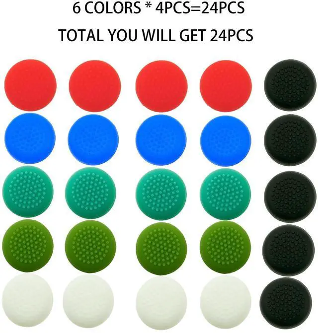 Alt view image 3 of 5 - 24pcs Silicone Thumbstick Thumb Joystick Grip Stick Cap Cover for Meta Oculus Quest 3 2 1 Controller Handle Rocker Caps (Multi-Color)