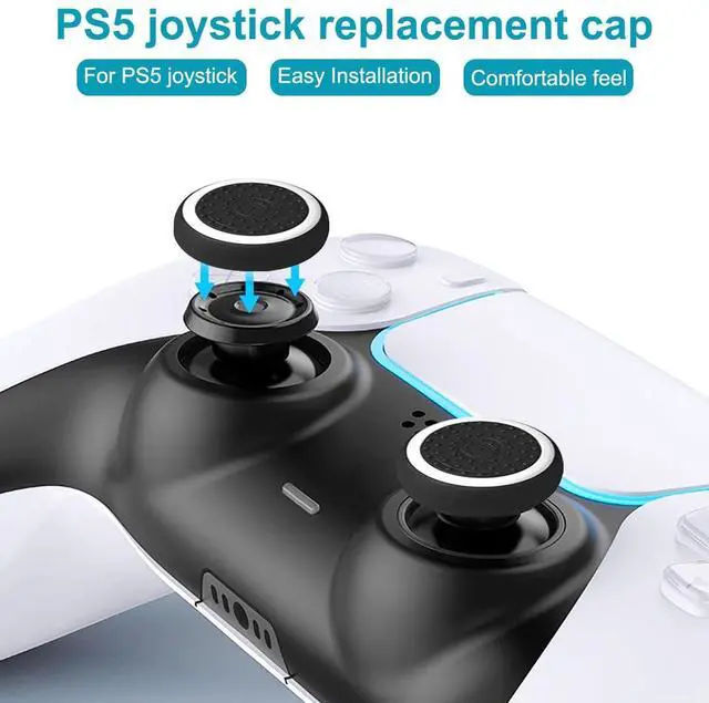 Alt view image 3 of 7 - 14 Piece Analog Joystick Replacement Kit Compatible with PS5 Controllers, Includes 4 Thumbsticks, 4 Caps, 4 Pry Tools, and 1 Screwdriver for Controller Repair