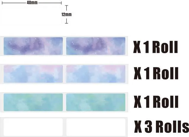 Alt view image 2 of 6 - D30 Labels for Phomemo D30 Label Tape, Label Maker Tape - 12mm×40mm(0.47"x1.57") Sticker Thermal Paper Self-Adhesive Label Tape for D30 Printer 6 Rolls 1080 Pcs Colored Bulk