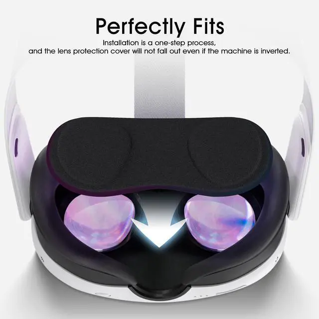 Alt view image 5 of 6 - (1 Pack) VR Lens Protector Cover Compatible for Quest 3S, Quest 3/2/1, Valve Index, PICO 3/4/4 pro/4 Ultra, Dust Proof Washable Protective Sleeve Sunlight Blocking Anti-Scratch - Black