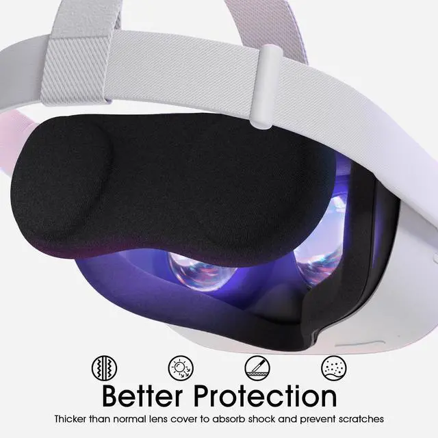 Alt view image 6 of 6 - (1 Pack) VR Lens Protector Cover Compatible for Quest 3S, Quest 3/2/1, Valve Index, PICO 3/4/4 pro/4 Ultra, Dust Proof Washable Protective Sleeve Sunlight Blocking Anti-Scratch - Black