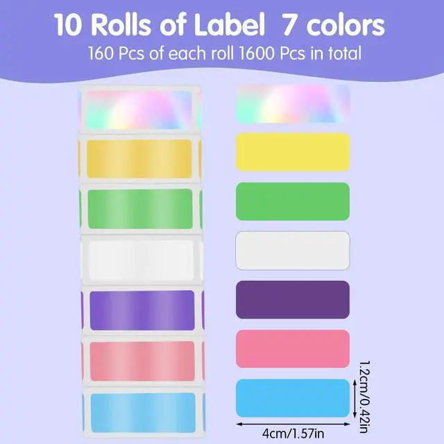 Alt view image 2 of 7 - 1600 Pcs d30 Label Tape 12x40mm - D30 Labels for D30 Label Printer