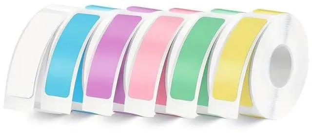 Main image of 6 Rolls Colored D30 Label Tapes Compatible with Label Maker Model D30 D35, Thermal Sticker Paper 12mm x 40mm (0.47 x 1.57 Inches) Self-Adhesive LabelingTapes for Home Office