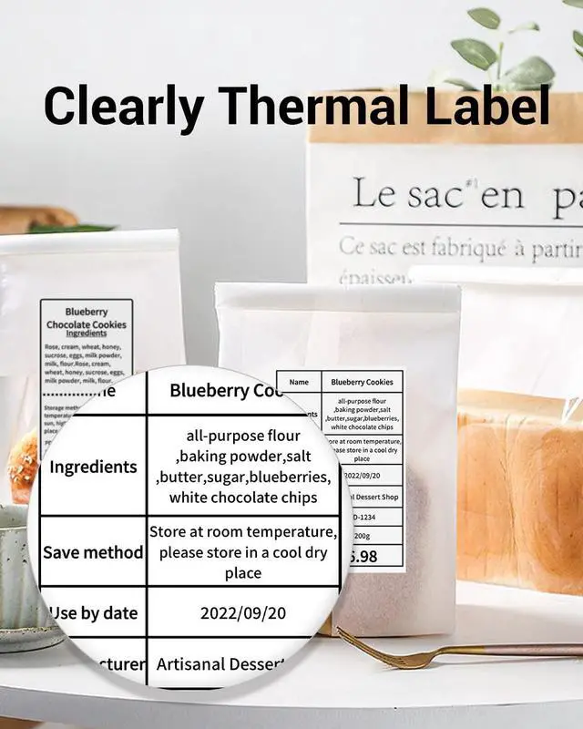 Alt view image 5 of 6 - Thermal Sticker Labels- 2.75"x1.57"(70x40mm) Thermal Label for M221/M220/M250/M260, for Barcode/Address/Mailing/Logo/Business/Home Tag, Black on White