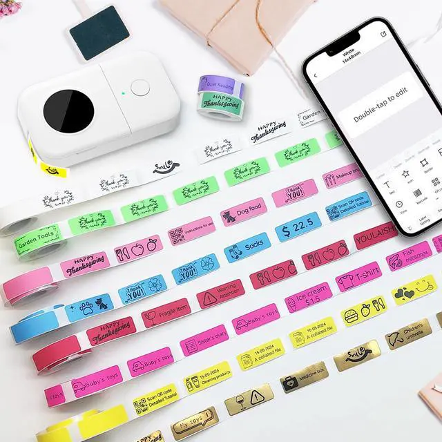 Alt view image 3 of 6 - D30 Label Tape 640PCS Silver Label Maker Tapes 0.55'' x 1.57'' Adhesive Thermal Printing Stickers Replacement Refill Paper Compatible with Phomemo D30 Thermal Labeling Printer, 4 Rolls