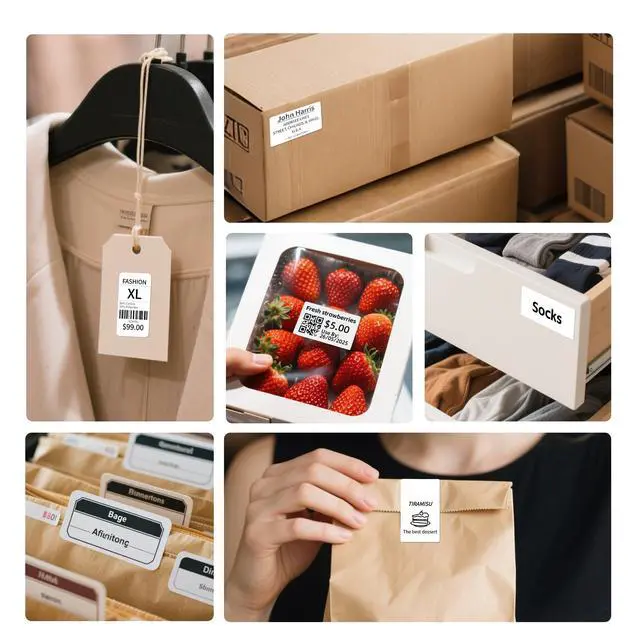 Alt view image 5 of 5 - Thermal Sticker Labels, 1.57'' x 1.18" Direct Thermal Labels - 3 Rolls