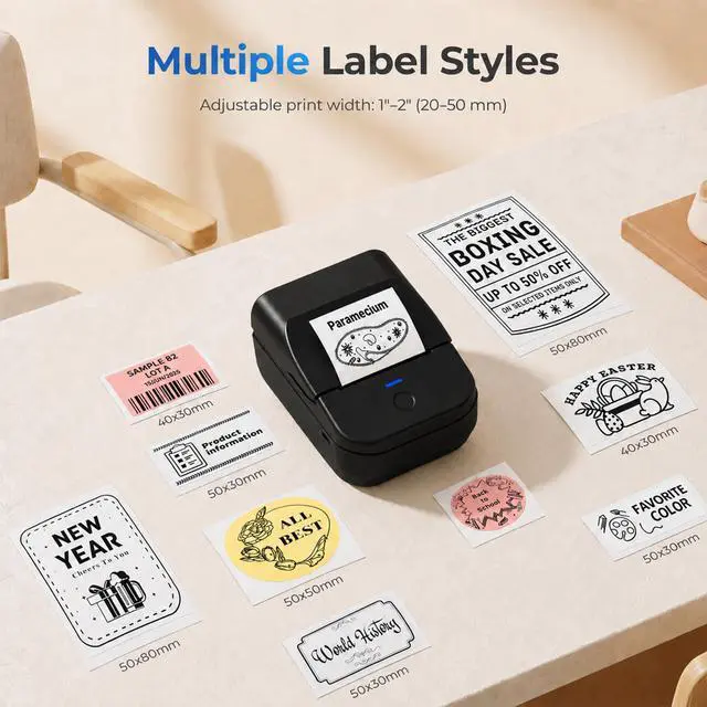 Alt view image 3 of 7 - Genuine Thermal Labels for PM240 Printer, 1.57'' x 1.18'' (40x30mm), 230 Labels/Roll, Waterproof, Oil-Proof, Auto Detect Label, HighDefinition Labels for Small Business Office School, White