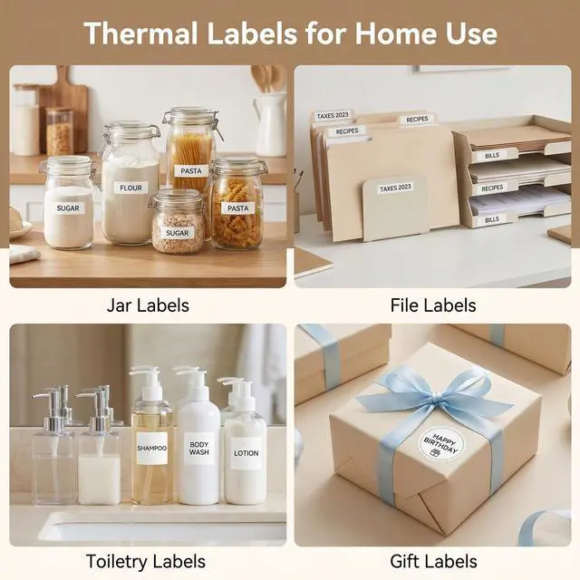 Alt view image 6 of 7 - Genuine Thermal Labels for PM240 Printer, 1.57'' x 1.18'' (40x30mm), 230 Labels/Roll, Waterproof, Oil-Proof, Auto Detect Label, HighDefinition Labels for Small Business Office School, White