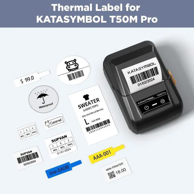 Alt view image 3 of 7 - T50M Series Label Maker Tape, 1.57'' × 1.57'' (40mm × 40mm) 180 Labels/Roll Genuine Laminated Thermal Label Tape Refill, Waterproof Oilproof Highly Adhesive Auto Detect Labels, White