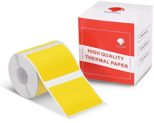 Main image of Sticker Label M110/M221/M220/M120/M200/M150 Thermal Label- Black on Yellow 1.57"x1.18"(40x30mm) for Small Business, Home, Office, 230 Labels/Roll