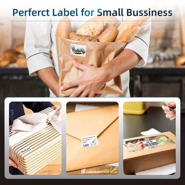 Alt view image 4 of 6 - Multi-Purpose Self-Adhesive Label for M120/M110/M220/M221/M150/M250 Label Maker,1.57'' x 1.18'' (40x30mm), 230Labels/Roll, for Barcode/Mailing/Logo/Address/Business/Home Tag, Black on White